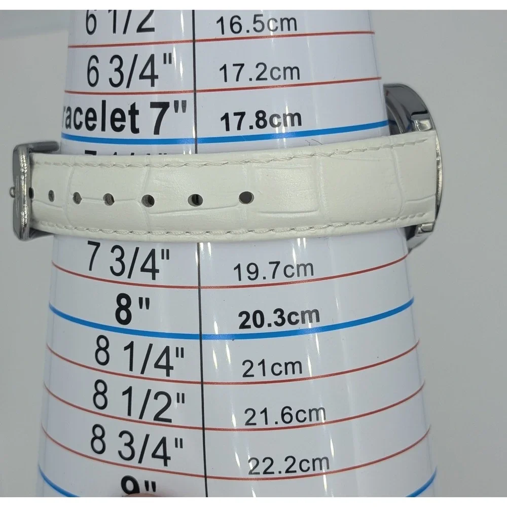Invicta Angel Watch White 33mm Silver Rose Golden Diamond Leather Straps 12544